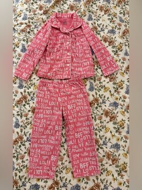 Carter's Pink Graphic Lounge Pants with White Text